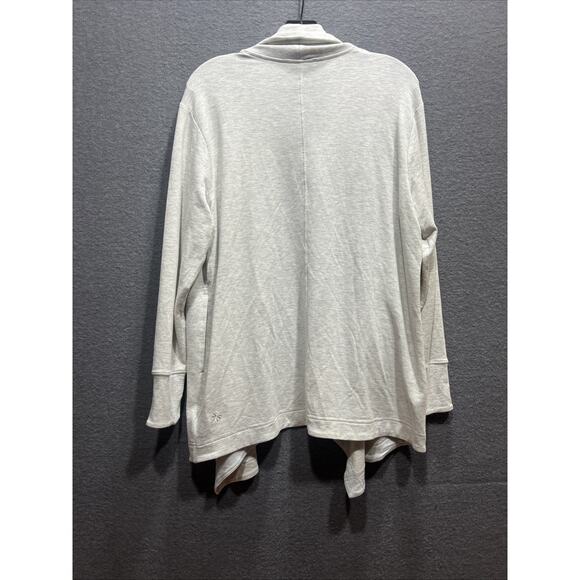 Athleta Pranayama Wrap Soft Thumbholes Cardigan Light Grey Heather Women Size MP - Picture 6 of 12